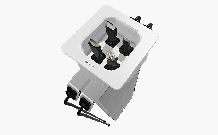FLOPIQ S s LAN, HDMI, USB-A a USB-C vytahovacími PULL-OUT kabely